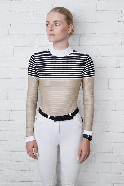 Koszula konkursowa Fleur de Lys Foxglove - beż / granat