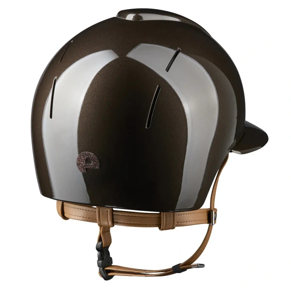 Kask KEP Smart NOVA POLO Polish Star Brown - brązowy z beżowymi paskami