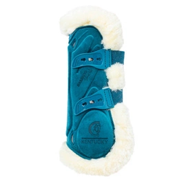 Kentucky Ochraniacze Bamboo Vegan Sheepskin Tendon Boots Elastic Velvet na przednie nogi - szmaragdowe