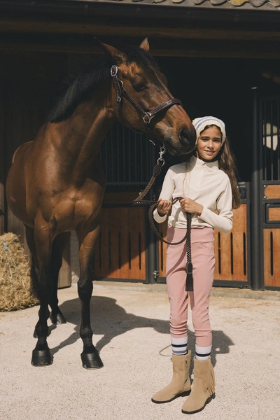 Dziewczęca koszula treningowa Kentucky Madrid z długim rękawem - beżowa