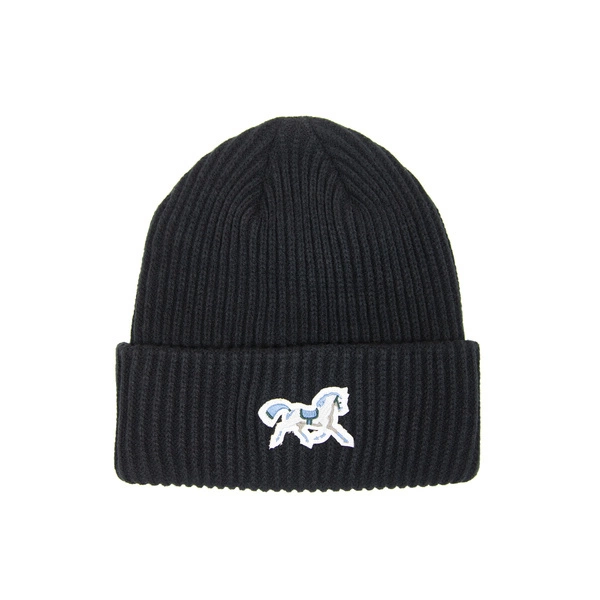 Czapka zimowa Kentucky Horse - czarna z błękitną grafiką