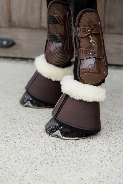 Kentucky kalosze Solimbra z naturalnym futrem - brązowe