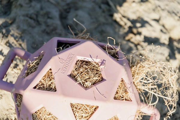 Kentucky elastyczna piłka na siano Relax Horse Play & Hay Ball - pudroworóżowa