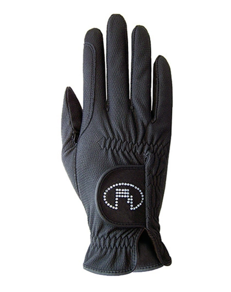 Rękawiczki ROECK-GRIP LISBOA z kryształkami Swarovskiego - czarne