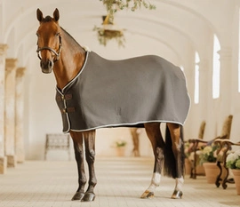 Derka wełniana Kentucky Fleece Rug Show Vegan Wool - szara