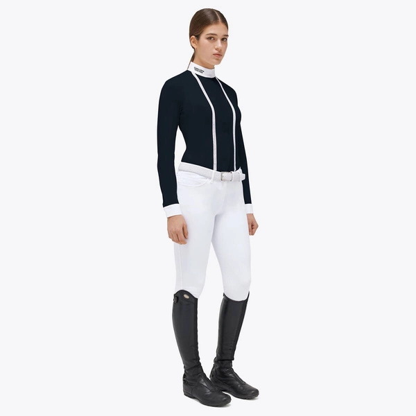 Koszula konkursowa Sangallo Embroidery Jersey Cavalleria Toscana CAD247 - granatowa