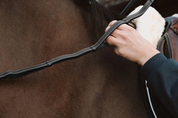 Skórzane wodze z 4 uchwytami 1/2" Dy'on Working - czarne