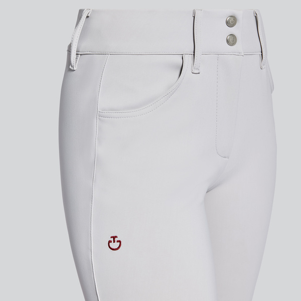 Bryczesy American Full Grip z wysokim stanem Cavalleria Toscana - jasnoszare