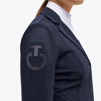 Damski frak Cavalleria Toscana Revo Perforated Light Tech Knit Zip Riding GGD040 - granatowy