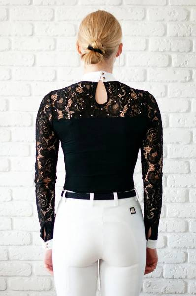 Koszula konkursowa Fleur de Lys Equestrian Cristall - czarna