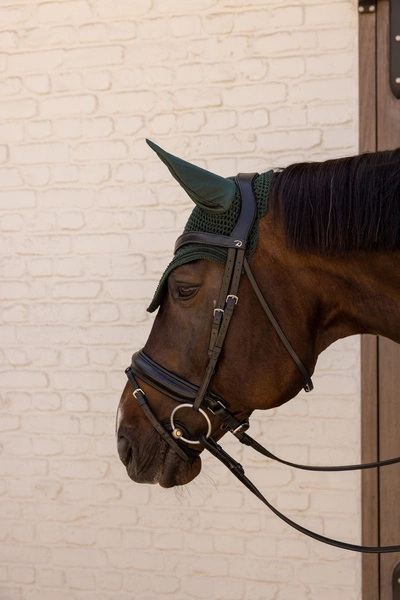 Kentucky nauszniki Velvet Mini Pearls - ciemna zieleń