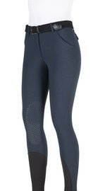 Damskie bryczesy Equiline Bice z kolanowym lejem X-Grip - granatowe