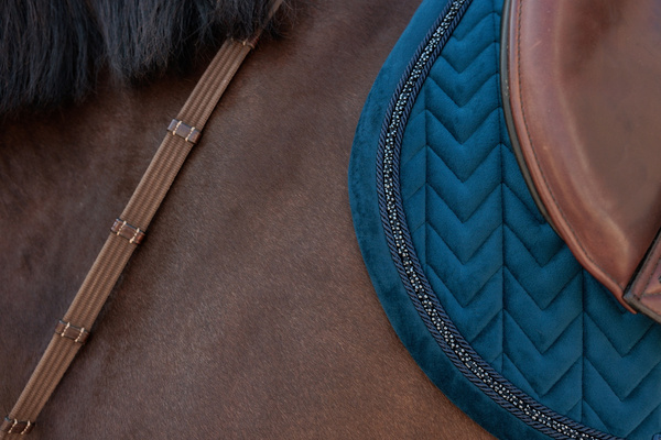 Kentucky czaprak Velvet Mini Pearls - granatowy