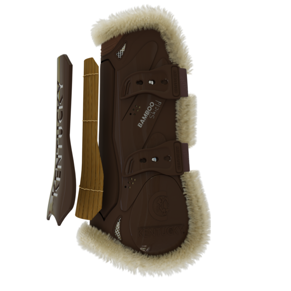 Kentucky Bamboo Vegan Sheepskin Tendon Boots Elastic na przednie nogi - brązowe
