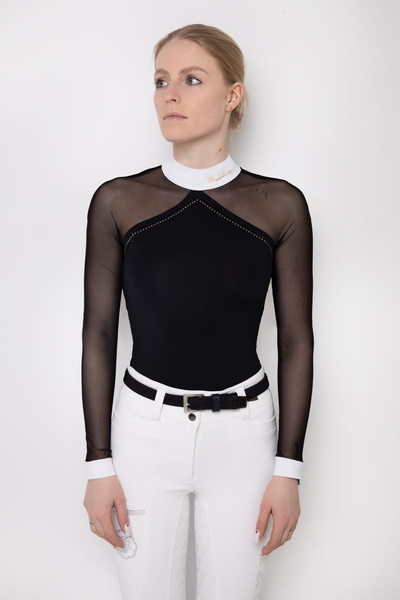 Koszula konkursowa Fleur de Lys Equestrian Molly Spark - czarna