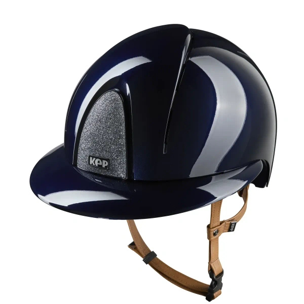 Kask KEP Smart NOVA POLO Polish Star Silver - granatowy z brązowymi paskami