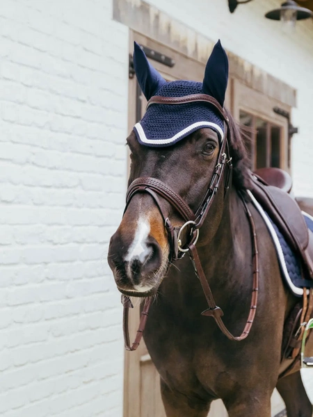 Kentucky nauszniki Wellington Plaited Cord - granatowe