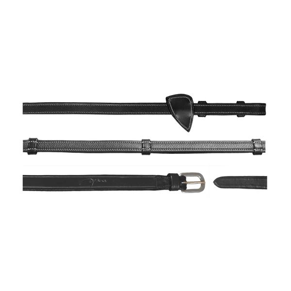 Skórzane wodze z 4 uchwytami 1/2" Dy'on Working - czarne