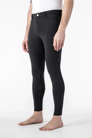 Męskie bryczesy Equiline Bartek z lejem kolanowym BX-TECH - czarne