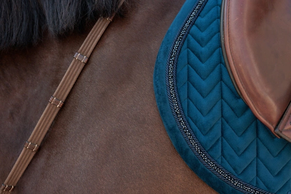 Kentucky czaprak Velvet Mini Pearls - granatowy