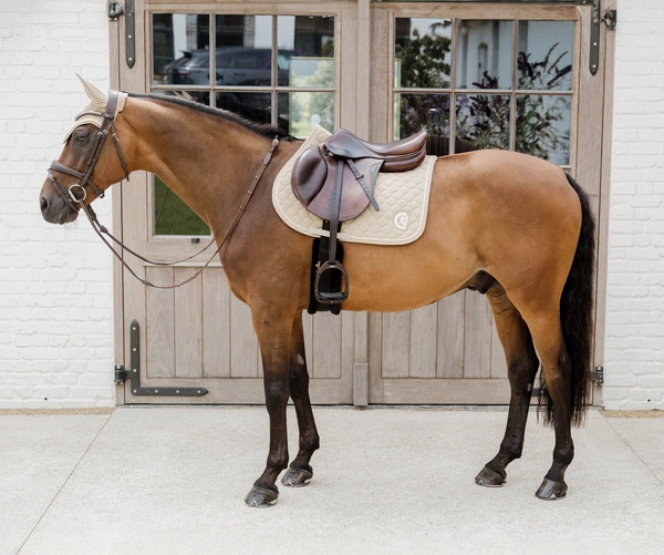 Kentucky czaprak Onion Quilt 3D Logo - beżowy