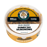 Mocne silikonowe gumki do grzywy Doctor Horse 500szt. - brązowe