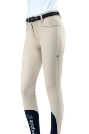 Damskie bryczesy Eqode by Equiline Delma z lejem kolanowym Q-Grip - beżowe