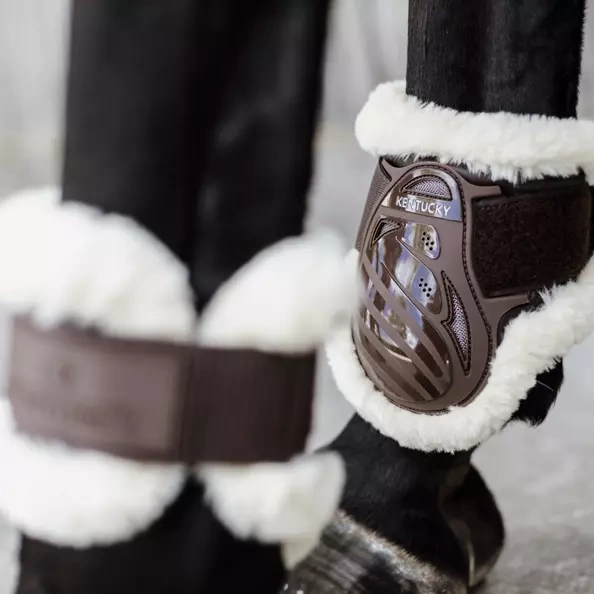 Kentucky Vegan Sheepskin Young Horse Fetlock na zadnie nogi - brązowe