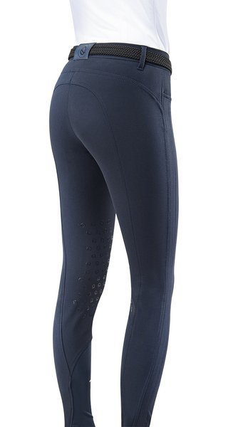 Damskie bryczesy Eqode by Equiline Delma z lejem kolanowym Q-Grip - granatowe