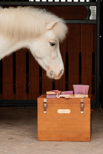 Szczotka z twardym włosiem do sierści Sammy Kids Pony Kentucky Grooming Deluxe - różowa