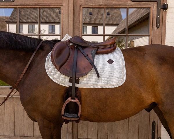 Kentucky czaprak Velvet Printing - szary/biały