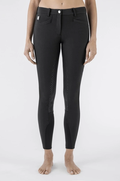 Damskie bryczesy Equiline Cedar z pełnym lejem - czarne