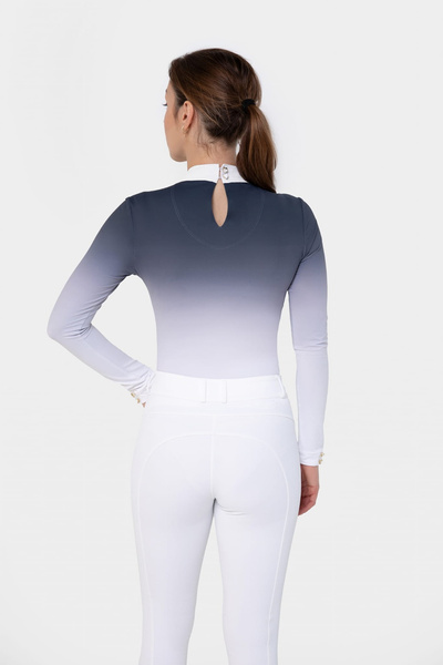 Koszula konkursowa Fleur de Lys Equestrian Bellflower - szaro-biała ombre
