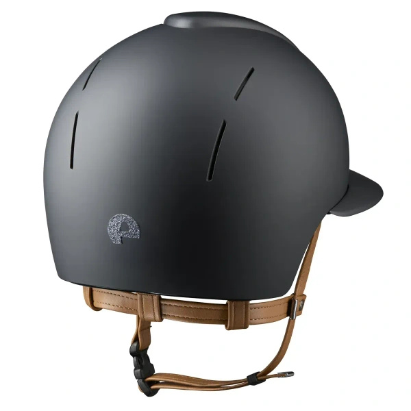 Kask KEP Smart NOVA POLO Textile Star Silver - czarny z brązowymi paskami