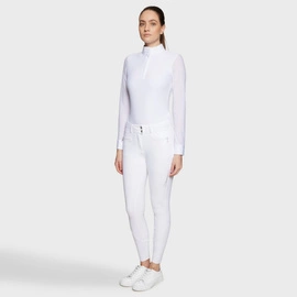 Damskie bryczesy Samshield Chloe Crystal z pełnym lejem - białe