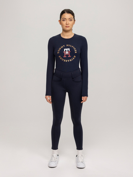 Ocieplane legginsy Tommy Hilfiger Vermont - granatowe