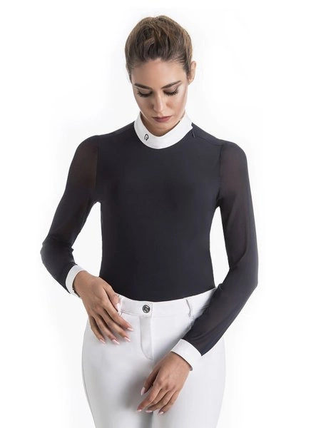 Damska koszula konkursowa z długim rękawem Ego7 Rita ML - granatowa