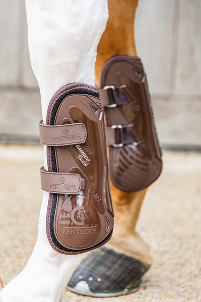 Kentucky ochraniacze Tendon Boots Bamboo Velcro - brązowe
