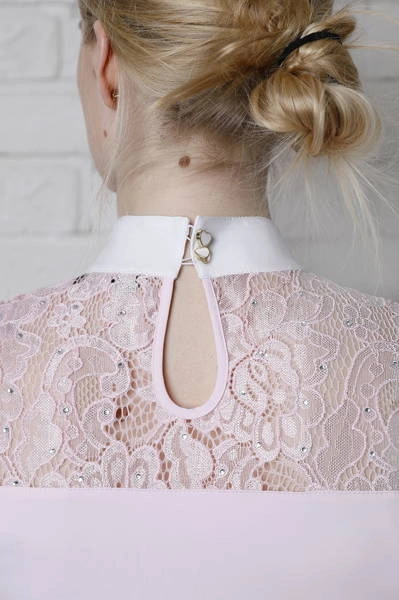 Koszula konkursowa Fleur de Lys Equestrian Cristall Short - różowa