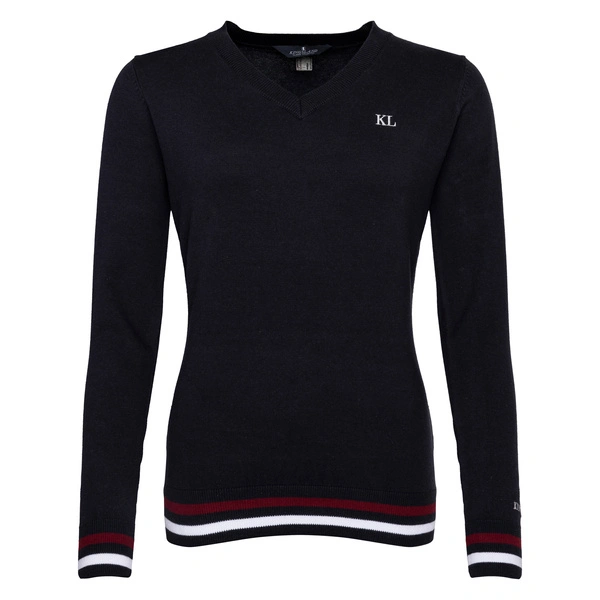 DamskI sweterek Kingsland Classic Knitted V-Neck - granatowy