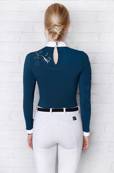 Koszula konkursowa Fleur de Lys Equestrian Orchid Shirt - ciemna zieleń