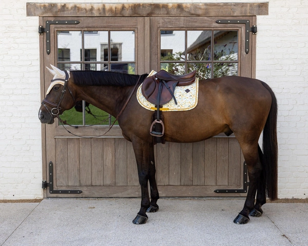 Kentucky czaprak Velvet Printing - brąz/biały