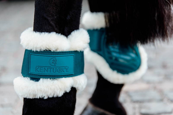 Kentucky Vegan Sheepskin Young Horse Fetlock na zadnie nogi - szmaragdowe