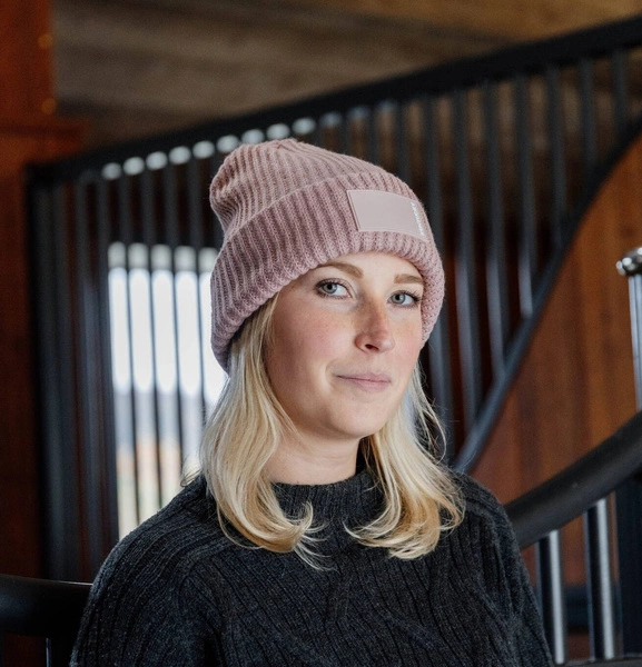 Czapka zimowa Kentucky Rubber Logo - pudrowy róż