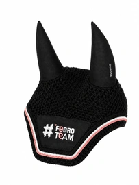 Nauszniki #FebroTeam Black&Pink Edition by Equiline - czarne z różowo-białą lamówką
