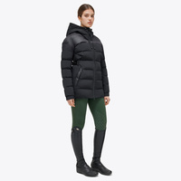 Płaszcz z paskiem Long Hooded Nylon Puffer Cavalleria Toscana - czarny