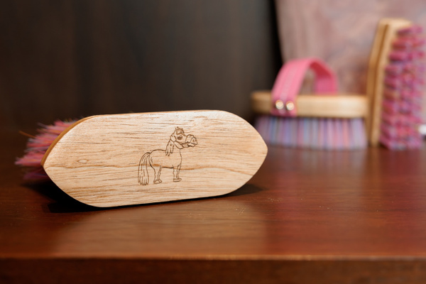 Szczotka z długim włosiem do sierści Sammy Kids Pony Kentucky Grooming Deluxe - różowa