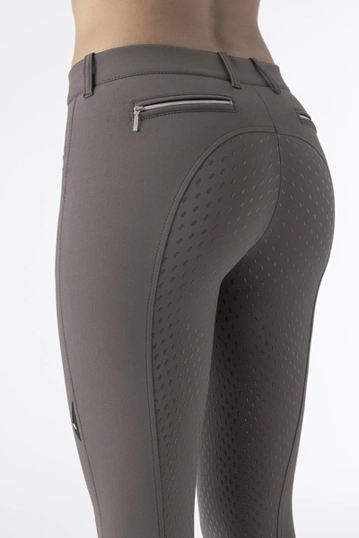 Damskie bryczesy Equiline Cedar z pełnym lejem - marsh