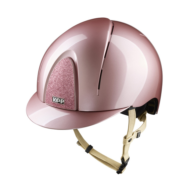 Kask KEP Smart Polish Nova Pink - pudrowy róż z brązowymi paskami