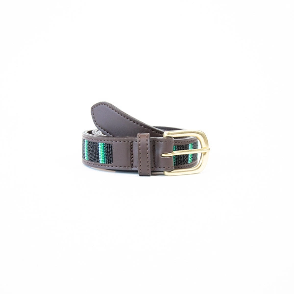 Pasek Kentucky Handmade Pearls - brąz z czarnym